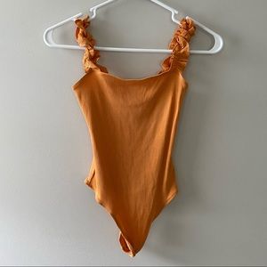 Aritzia Ruffle Strap Bodysuit